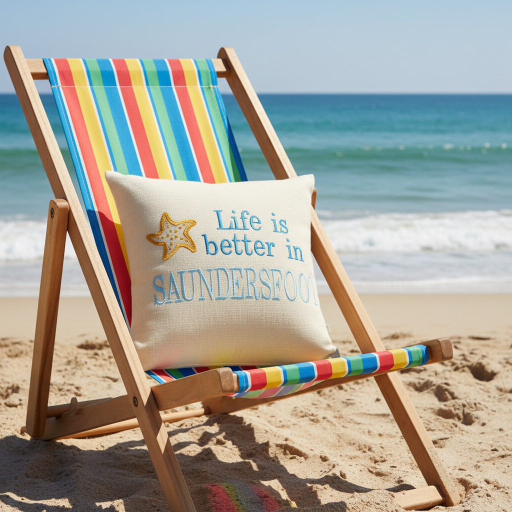 Life is better in Saundersfoot cushion