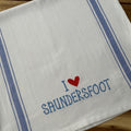 I Love Saundersfoot Embroidered Tea Towel