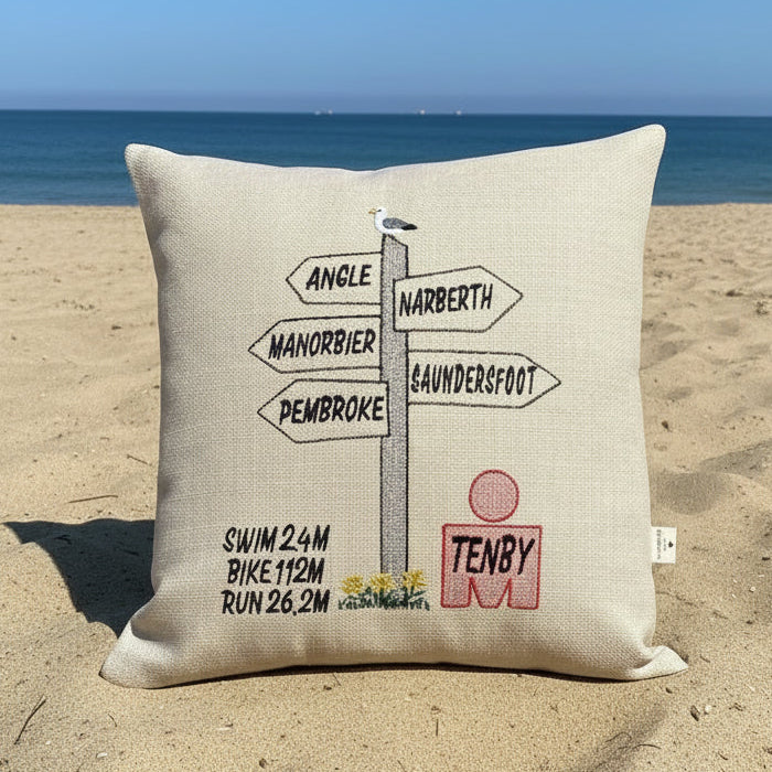 Ironman Wales Embroidered Cushion