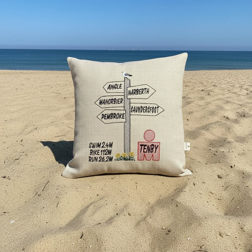Ironman Wales Embroidered Cushion