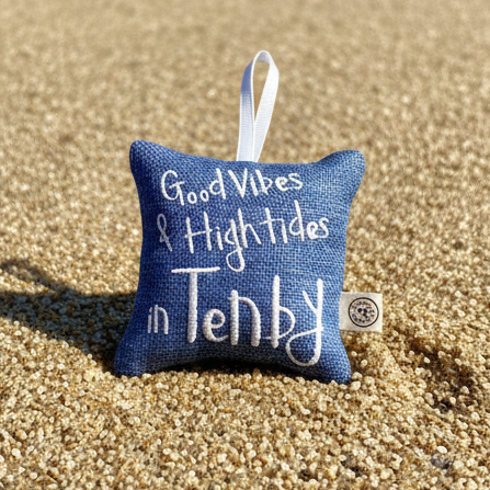 Good Vibes & High Tides in Tenby sachet on sand