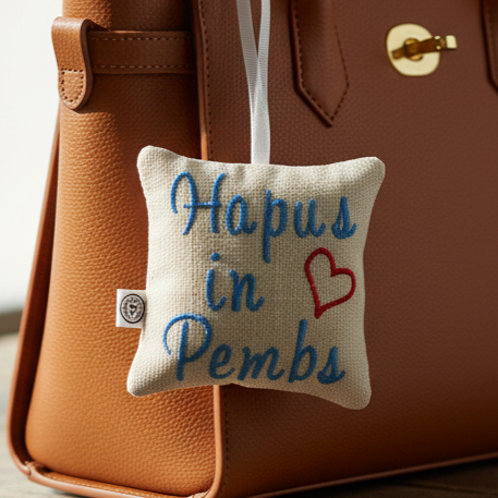 Hapus in Pembs Hanging Mini Cushion — Welsh Gift