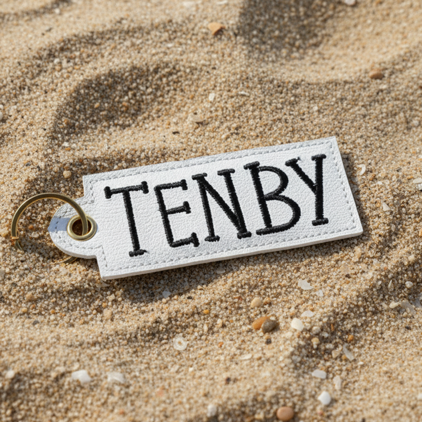 Tenby Keyring on Sand